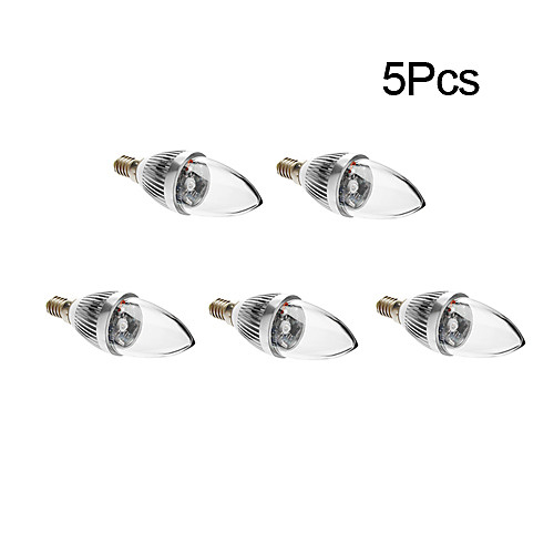 5Pcs E14 3W RGB Light Remote Controlled LED Candle Bulb (85-265V)