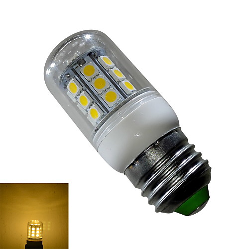 E27 3W 27x5050smd 280lm 3500K / 6000K теплый белый / холодный белый свет привел кукурузы лампочку (85-265В)