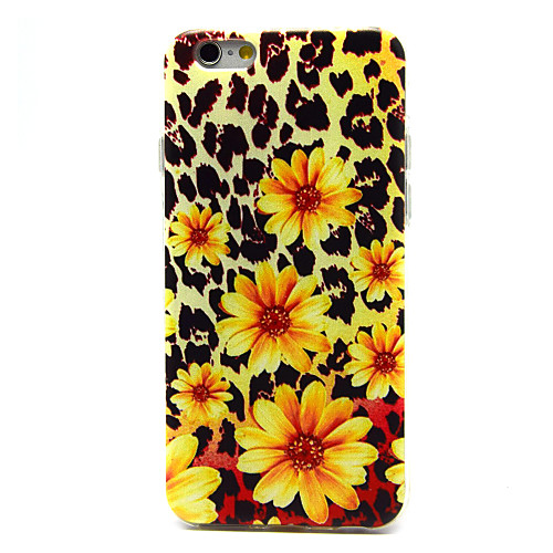 Chrysanthemum Leopard Pattern TPU Soft Cover for iPhone 6