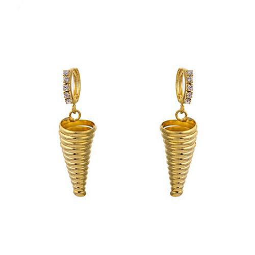 Tina-18K Gold Plated Spiral the European and American Fashion Earrings