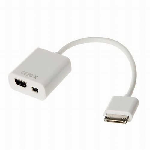 Ipad ipad2 iphone4 touch4 к HDMI видео&Mini USB зарядка данные 2 в 1 кабель