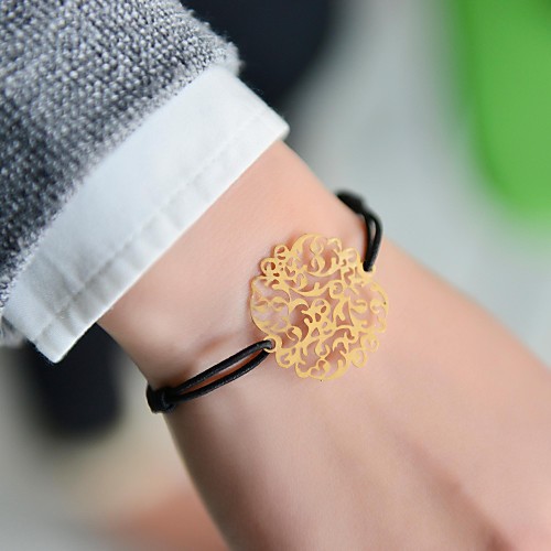 Fashion Women Flower Stamping Elastic Bracelet