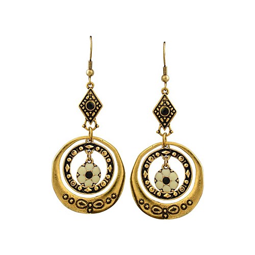 Fashion Women Jewelry Vintage Ethnic Colorful Enameling Pendant Statement Drop Earrings