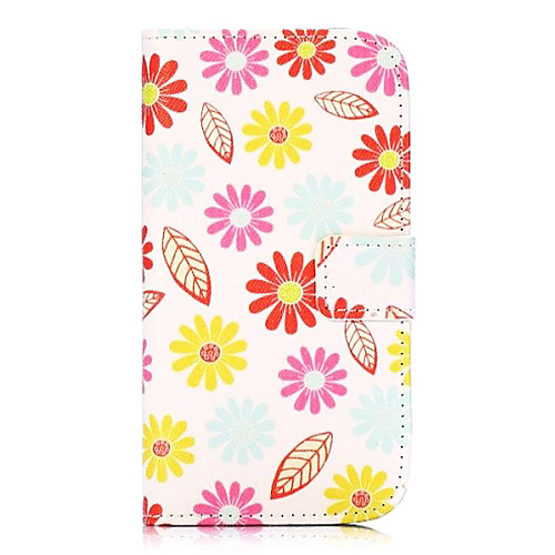 Pretty Flowers Pattern Wallet Style Stand Cross Texture PU Leather Case for HTC Desire 500