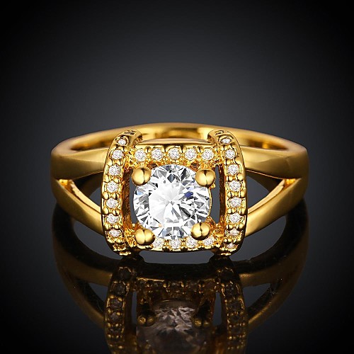 Fashion Gold Plated Women Inlaid Zircon Statement Rings (1 Pc)