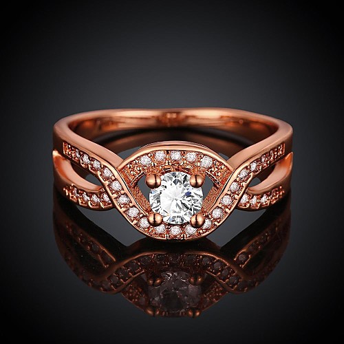 Fashion Gold Plated Women Inlaid Zircon Statement Rings (1 Pc)