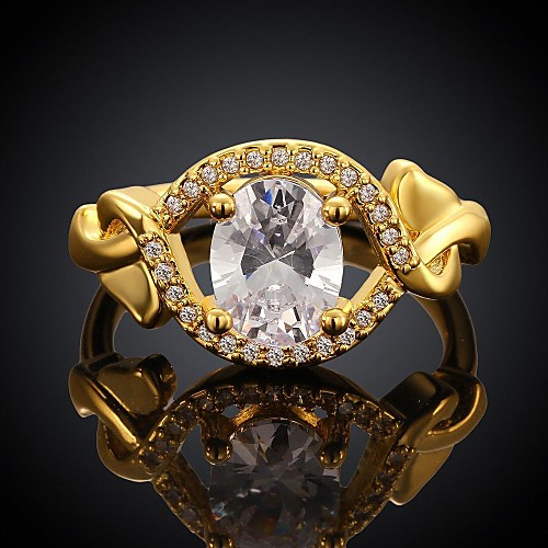 Fashion Gold Plated Women Inlaid Zircon Eye Statement Rings (1 Pc)