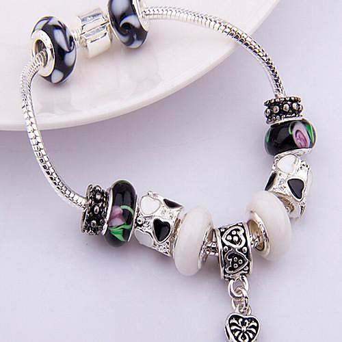 Beaded Bracelet Inlaid Stone Cylinder Glass Snake Bone Bracelet