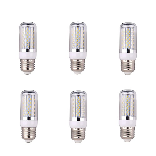 6PCS E27 7W 120x3014SMD 840LM 2800-3200K Warm White Highlight Corn Light (AC 85-265V)