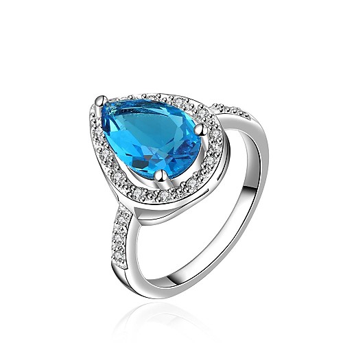 Fashionable Teadrop Shaped Big CZ Dubai Engagement Ring