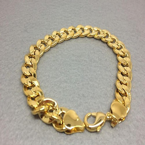 18K Gold Plated  Cuban Link Curb Chain  Hip Hop Bracele