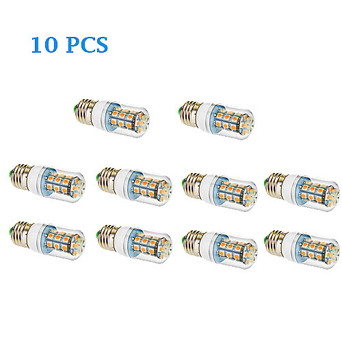 10pcs E27 3W 27x5050smd 280lm 3500K / 6000K теплый белый / холодный белый свет привел кукурузы лампочку (85-265В)