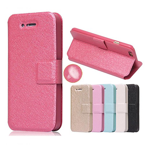 Smooth Silk Pattern with Card Bag PU Full Body Case for iPhone 5C (Assorted color)