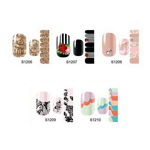 14pcs мультфильм Nail Art Наклейки s1 серии no.1206-1210 (ассорти шаблон)