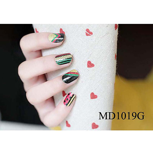 14pcs мода блеск порошок Nail Art наклейки мкр серии no.1019g