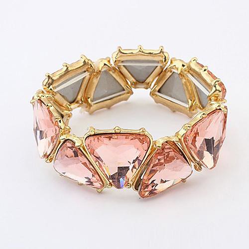 Luxurious Gem Stone Elastic Bracelets (1 pc, Pink / Black)