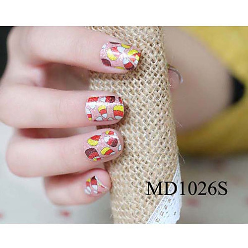 14pcs мода блеск порошок Nail Art Наклейки мкр no.1026s серии