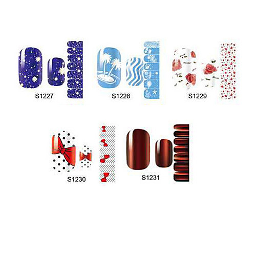 14pcs мультфильм Nail Art Наклейки s1 серии no.1227-1231 (ассорти шаблон)