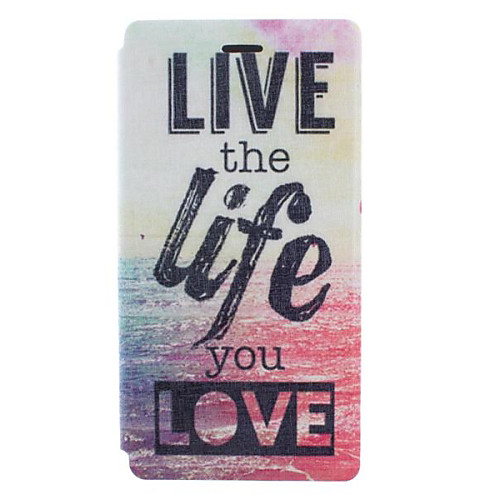 Live the Life you Love PU Leather Full Body Case with Card for Sony Xperia M2 S50h