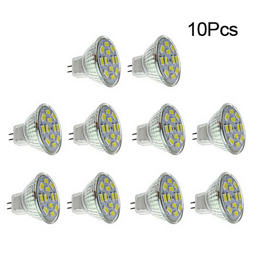 10pcs MR11 6W 12x5730smd 550-570lm 3500k / 6000k теплый белый натуральный белый свет водить пятна лампа (12V)