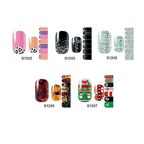 14pcs мультфильм Nail Art Наклейки s1 серии no.1242-1247 (ассорти шаблон)