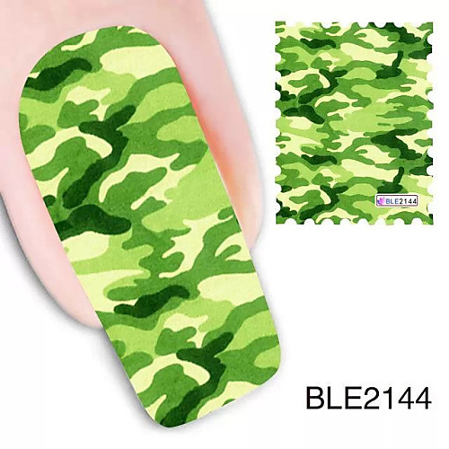1шт камуфляж водяной знак нейл-арта наклейки ble2144