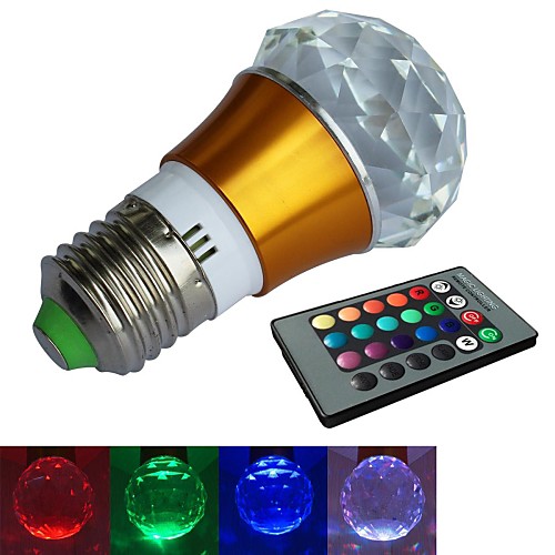 jiawen E27 3W RGB 16 цветов кристалл светодиодные лампы с пульта ДУ (AC 100-220V)