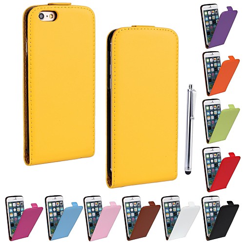 подлинный PU кожа кожа магнитного флип бумажник крышки случая куртка для iPhone 6 (ассорти цветов)