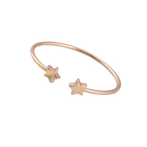 New Arrival Fashion Design 18K Gold Plated Shiny Star Shape Bracelet Bangle Jewelry for Women Ladies