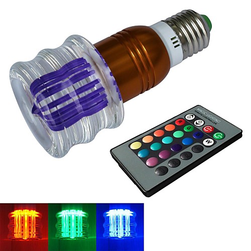 jiawen E27 3W RGB 16 цветов кристалл светодиодные лампы с пульта ДУ (AC 100-220V)