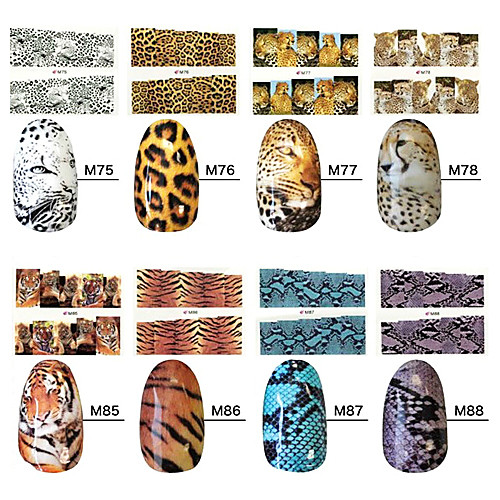 10pcs Leopard Стиль Nail Art Наклейки серии M n0.75-88 (ассорти шаблон)