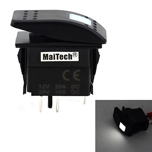 Maitech 12v 20а / 24 10а автомобиль переключатель с белым светом - черный  белый