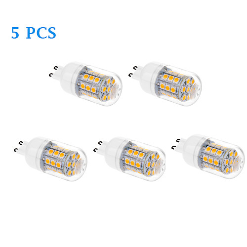 5Pcs G9 6W 31x5050SMD 460LM 3500K/6000K Warm White Cool White Light LED Corn Bulb (220-240V)