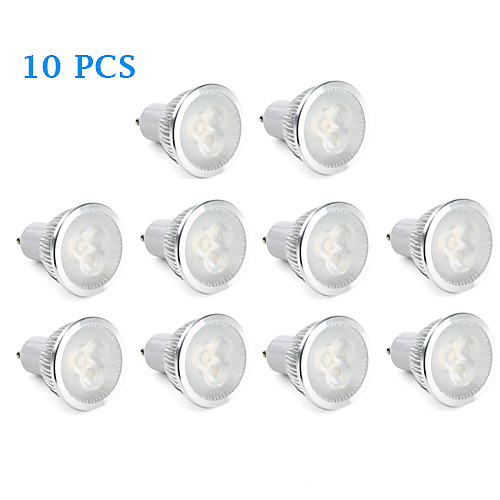 10Pcs GU10 6W 310LM 3500K/5000K Warm White/Natural White Light LED Spot Bulb (220V)