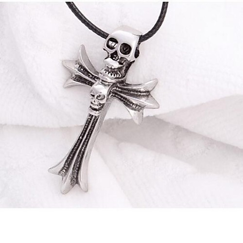 Titanium Steel Skeleton Cross Necklace