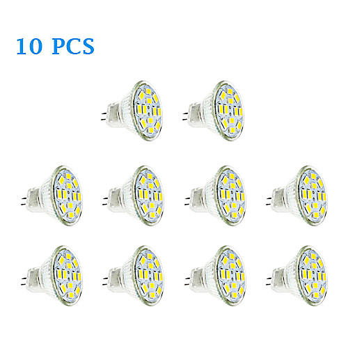 10Pcs MR11 6W 12x5730SMD 550-570LM 3500K/6000K Warm White/Cool White Light LED Spot Bulb (12V)