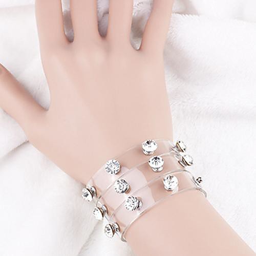 European Style Transparent Rhinestone Wrap Bracelets (1 pc)