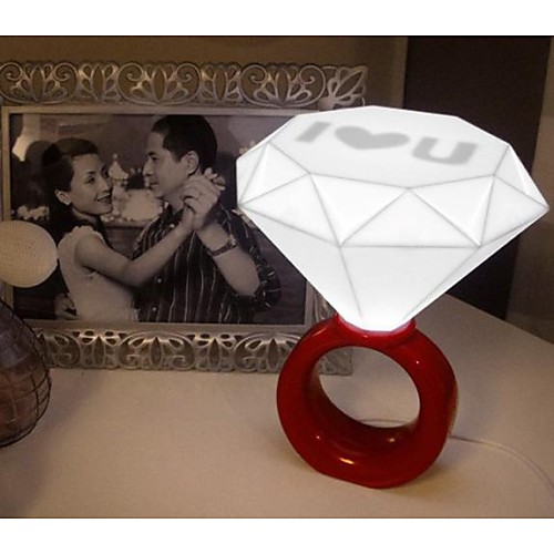 день бриллиантовое кольцо натуральный белый USB ночник Святого Валентина