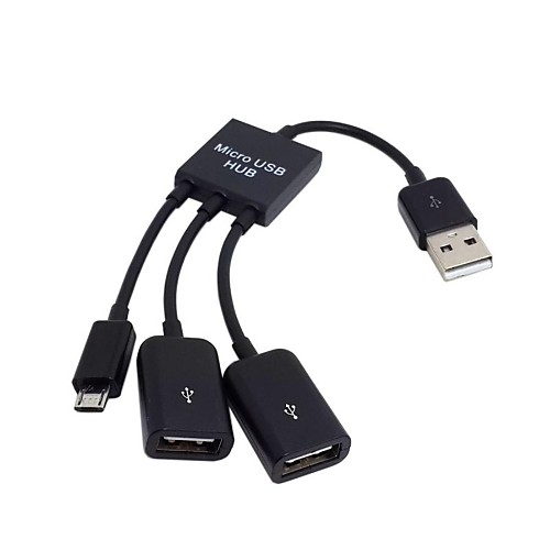 USB 2.0 Два двухканальных порта концентратора с Micro USB кабель для зарядки данных для ноутбука MacBook мобильный телефон&таблетка