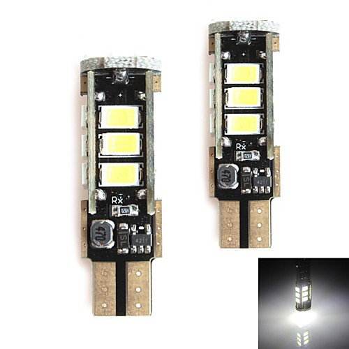 HJ T10 5W 450LM 5500-6000k 15x2835 SMD LED Белый свет лампы для автомобилей стоп-сигнала (12-24В, 2 шт)