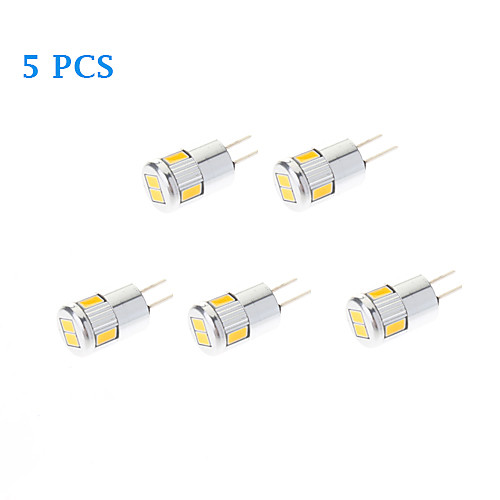 5Pcs G4 3W 6x5730SMD 220-250LM 3500K/6000K Warm White Cool White Light LED Spot Bulb (12V)