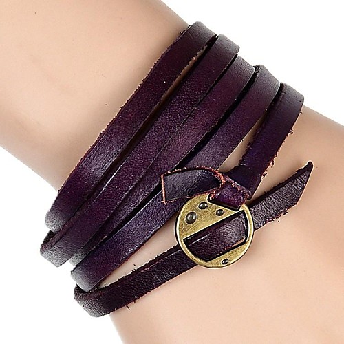 Europe, The United States And Africa Mainstream Punk Five Laps Leather Bracelet (Multicolor)