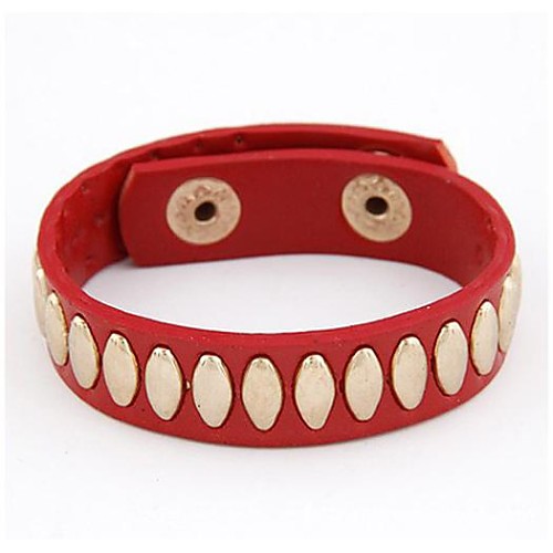 Punk Style Rivet Leather Bracelets (1 pc, Black / Red)