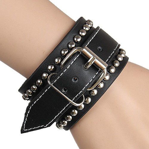 European And American Punk Rivet Double Leather Bracelet (2 Colors)