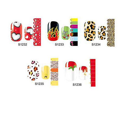 14pcs мультфильм Nail Art Наклейки s1 серии no.1232-1236 (ассорти шаблон)