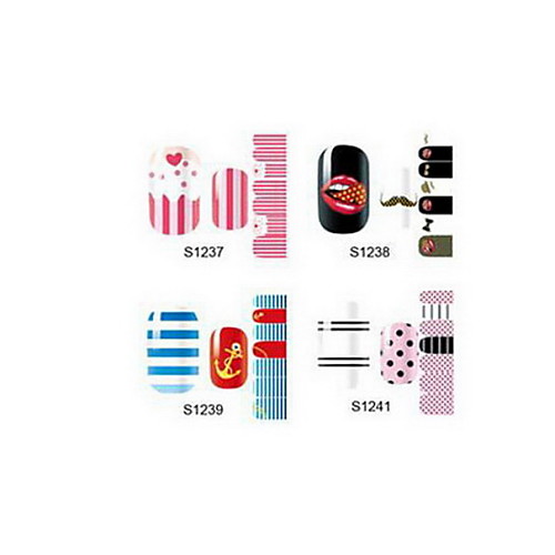14pcs мультфильм Nail Art Наклейки s1 серии no.1237-1241 (ассорти шаблон)
