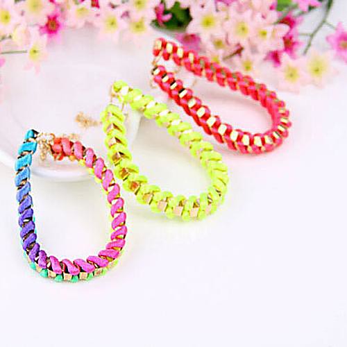 Fluorescence Line Winding Metal Chain Bracelet