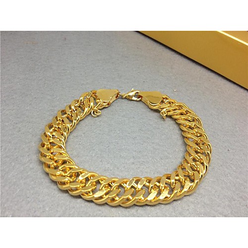 Men's Iced Out Yellow Gold Plated Miami Cuban Link Bracelet