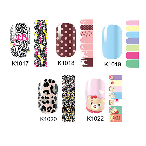 14pcs Nail Art наклейки серии K no.1017-1022 (ассорти шаблон)