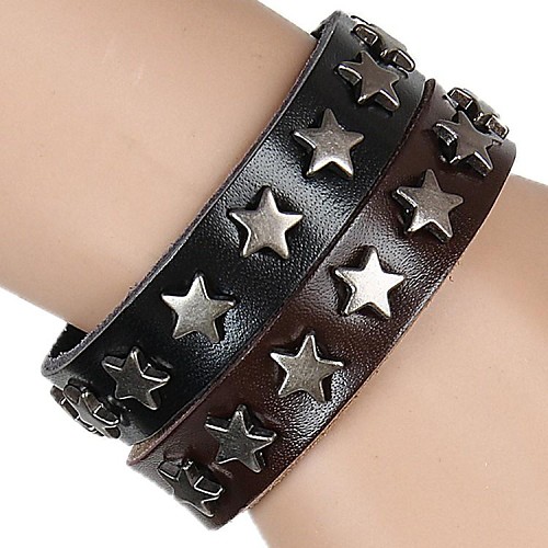 Simple Fashion Star Rivets Leather Bracelet (Multicolor)